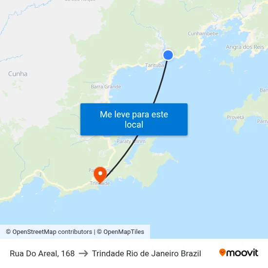 Rua Do Areal, 168 to Trindade Rio de Janeiro Brazil map