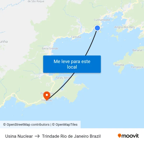 Usina Nuclear to Trindade Rio de Janeiro Brazil map
