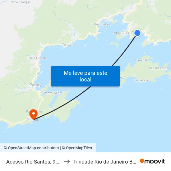 Acesso Rio Santos, 90-98 to Trindade Rio de Janeiro Brazil map