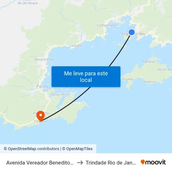 Avenida Vereador Benedito Adelino, 60 to Trindade Rio de Janeiro Brazil map