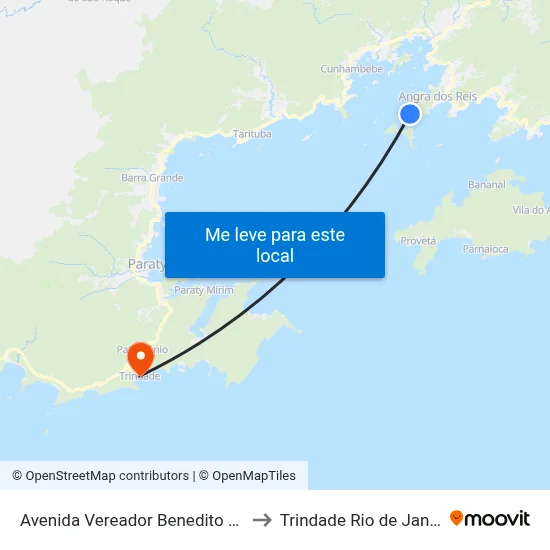 Avenida Vereador Benedito Adelino, 6083 to Trindade Rio de Janeiro Brazil map