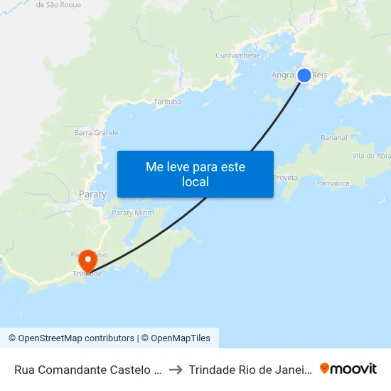 Rua Comandante Castelo Branco, 5 to Trindade Rio de Janeiro Brazil map
