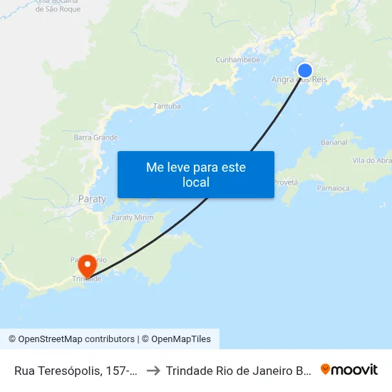 Rua Teresópolis, 157-205 to Trindade Rio de Janeiro Brazil map
