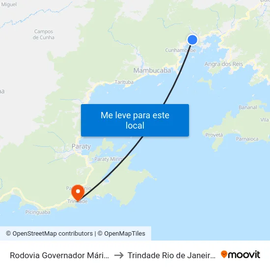 Rodovia Governador Mário Covas to Trindade Rio de Janeiro Brazil map
