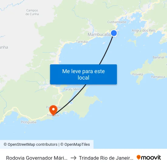 Rodovia Governador Mário Covas to Trindade Rio de Janeiro Brazil map