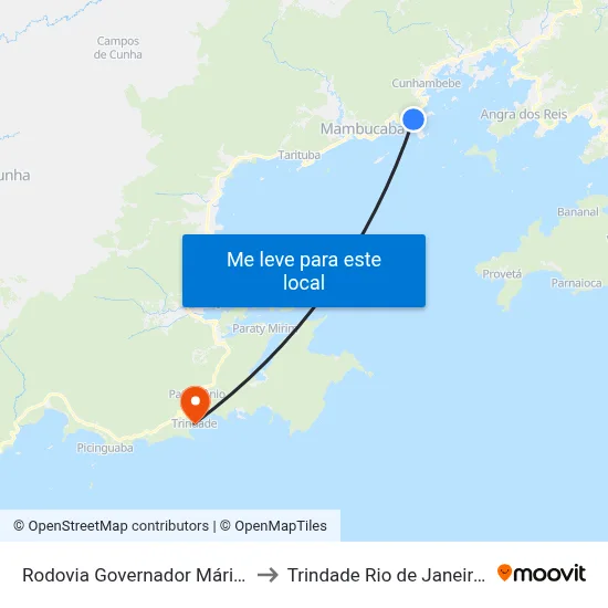 Rodovia Governador Mário Covas to Trindade Rio de Janeiro Brazil map