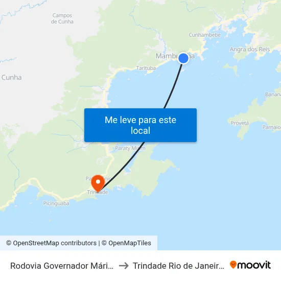 Rodovia Governador Mário Covas to Trindade Rio de Janeiro Brazil map