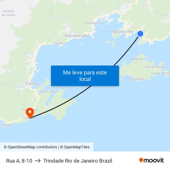 Rua A, 8-10 to Trindade Rio de Janeiro Brazil map