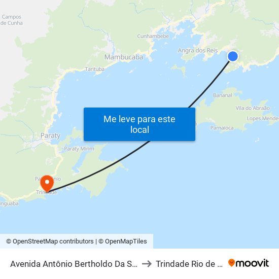 Avenida Antônio Bertholdo Da Silva Jordão, 3997-4033 to Trindade Rio de Janeiro Brazil map