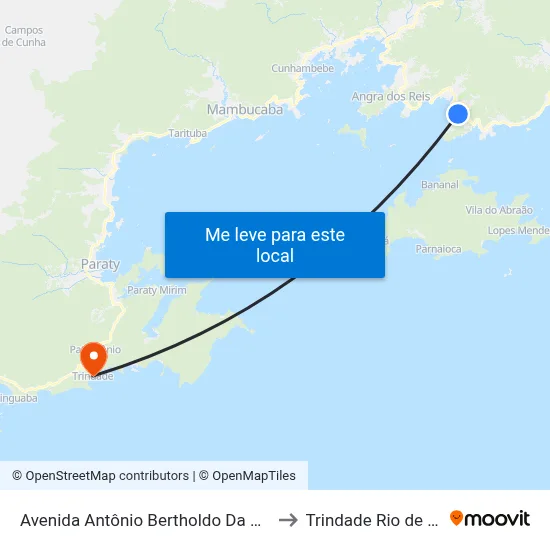 Avenida Antônio Bertholdo Da Silva Jordão, 3056-3614 to Trindade Rio de Janeiro Brazil map