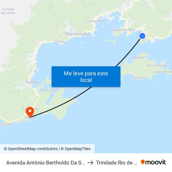 Avenida Antônio Bertholdo Da Silva Jordão, 1404-2100 to Trindade Rio de Janeiro Brazil map