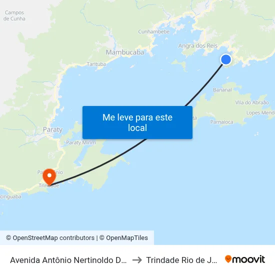 Avenida Antônio Nertinoldo Da Silva Jordão, 20 to Trindade Rio de Janeiro Brazil map