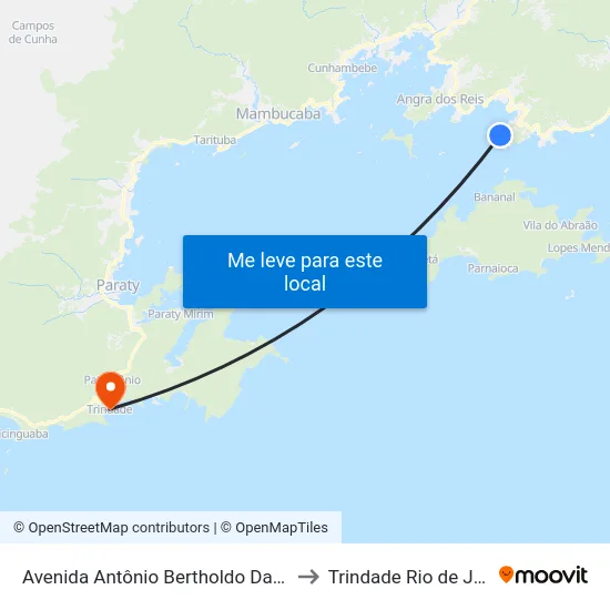 Avenida Antônio Bertholdo Da Silva Jordão, 8943 to Trindade Rio de Janeiro Brazil map