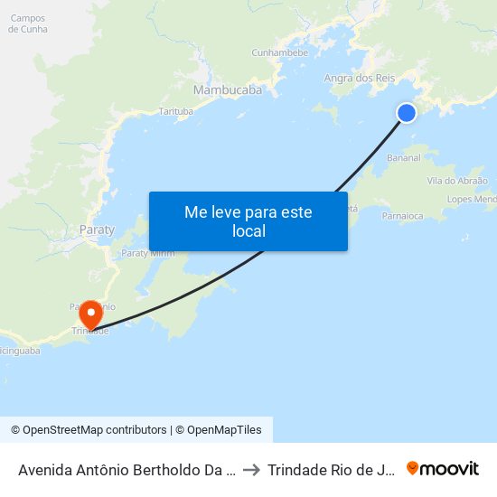 Avenida Antônio Bertholdo Da Silva Jordão, 8943 to Trindade Rio de Janeiro Brazil map