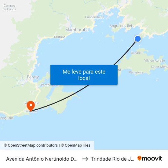 Avenida Antônio Nertinoldo Da Silva Jordão, 8246 to Trindade Rio de Janeiro Brazil map
