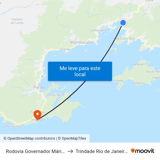 Rodovia Governador Mário Covas to Trindade Rio de Janeiro Brazil map