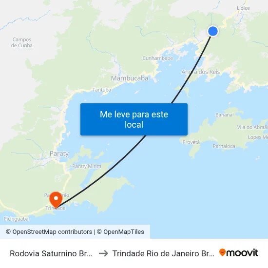 Rodovia Saturnino Braga to Trindade Rio de Janeiro Brazil map