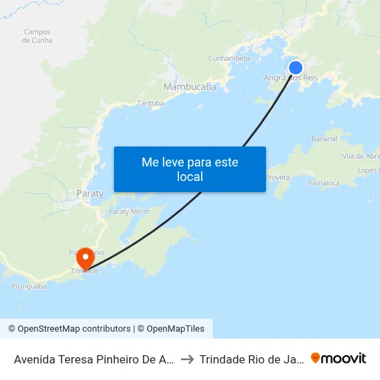Avenida Teresa Pinheiro De Almeida, 454-520 to Trindade Rio de Janeiro Brazil map
