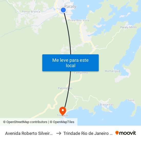 Avenida Roberto Silveira, 399 to Trindade Rio de Janeiro Brazil map