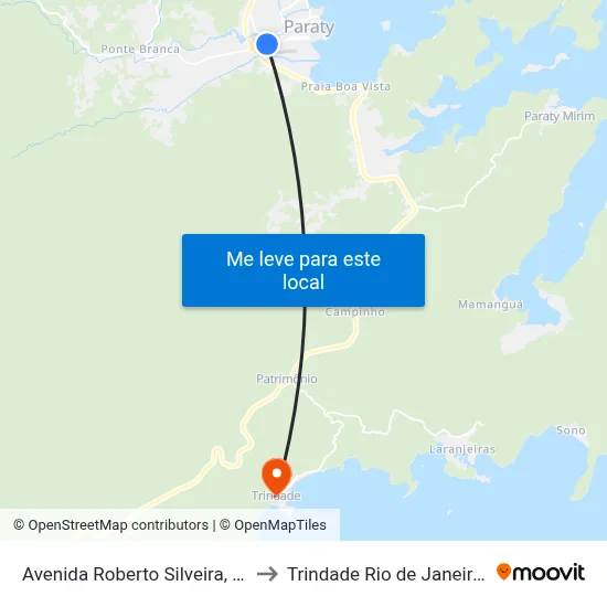 Avenida Roberto Silveira, 734-780 to Trindade Rio de Janeiro Brazil map