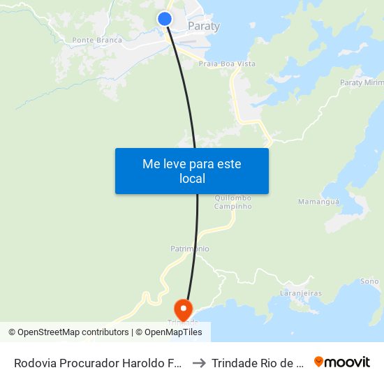 Rodovia Procurador Haroldo Fernandes Duarte, 2270 to Trindade Rio de Janeiro Brazil map