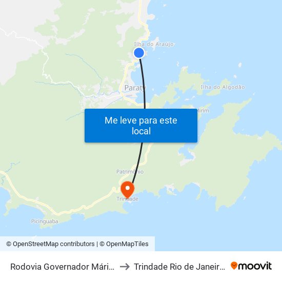 Rodovia Governador Mário Covas to Trindade Rio de Janeiro Brazil map