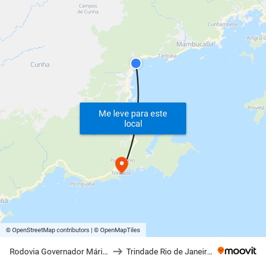 Rodovia Governador Mário Covas to Trindade Rio de Janeiro Brazil map