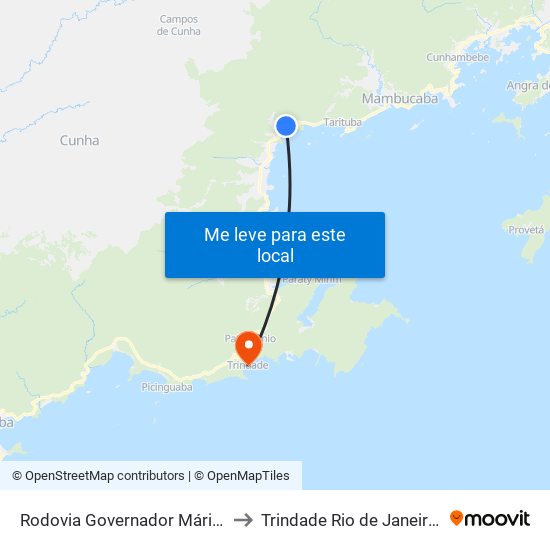 Rodovia Governador Mário Covas to Trindade Rio de Janeiro Brazil map