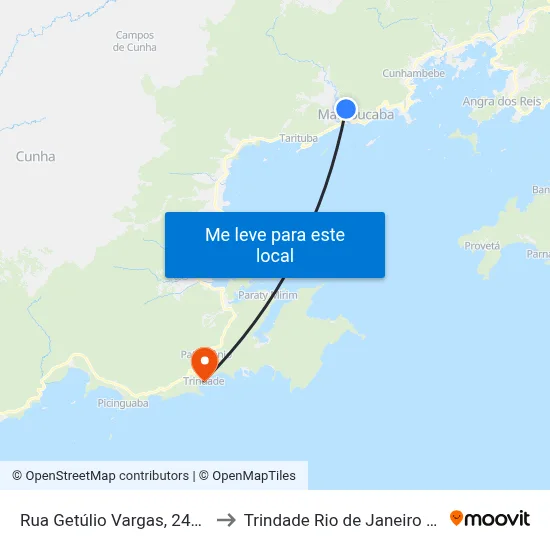 Rua Getúlio Vargas, 241-363 to Trindade Rio de Janeiro Brazil map