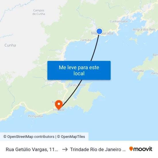 Rua Getúlio Vargas, 111-239 to Trindade Rio de Janeiro Brazil map