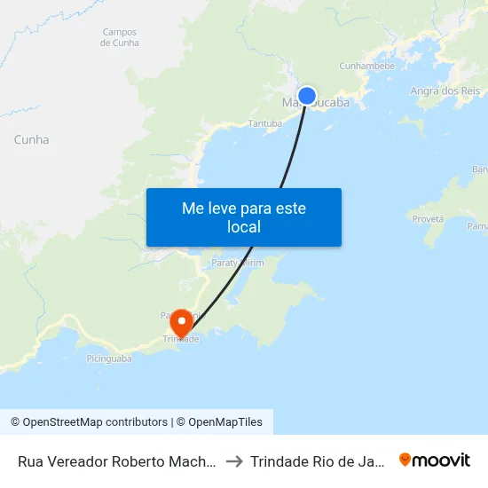 Rua Vereador Roberto Machado Lopes, 46 to Trindade Rio de Janeiro Brazil map