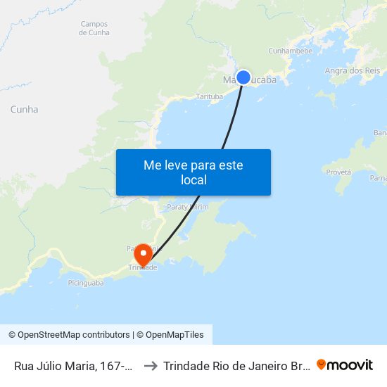 Rua Júlio Maria, 167-207 to Trindade Rio de Janeiro Brazil map