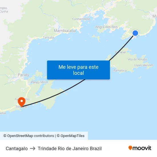Cantagalo to Trindade Rio de Janeiro Brazil map