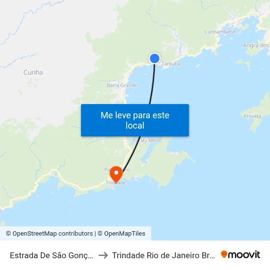 Estrada De São Gonçalo to Trindade Rio de Janeiro Brazil map