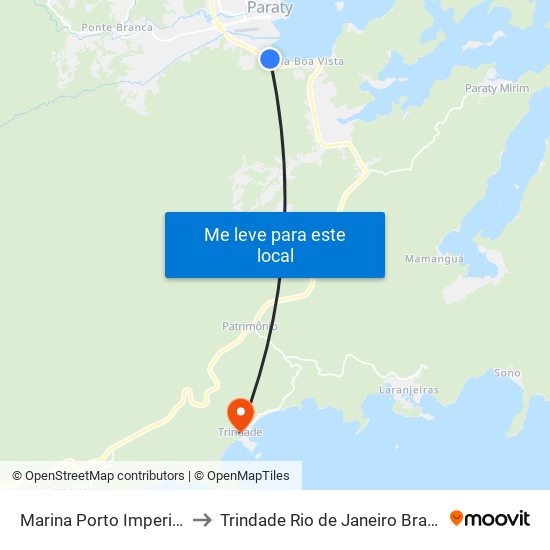 Marina Porto Imperial to Trindade Rio de Janeiro Brazil map