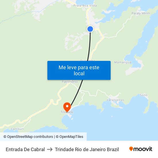 Entrada De Cabral to Trindade Rio de Janeiro Brazil map