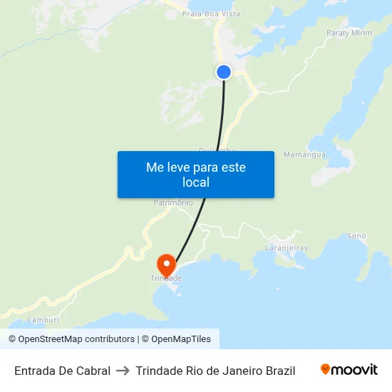 Entrada De Cabral to Trindade Rio de Janeiro Brazil map