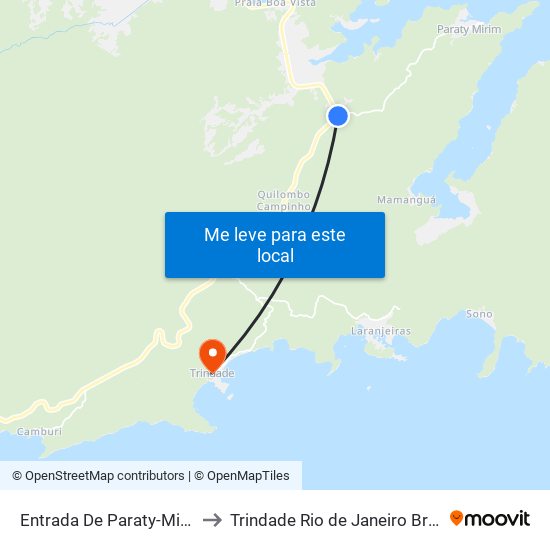 Entrada De Paraty-Mirim to Trindade Rio de Janeiro Brazil map