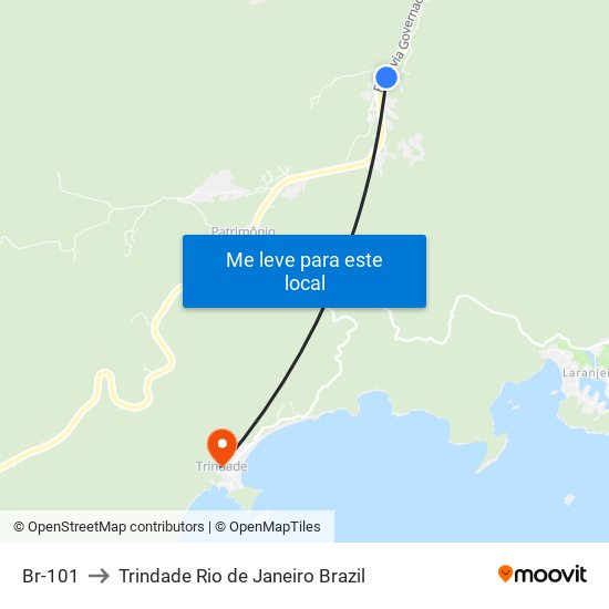 Br-101 to Trindade Rio de Janeiro Brazil map