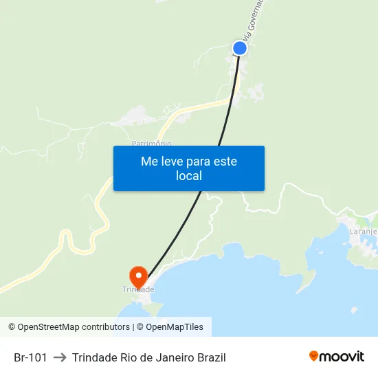 Br-101 to Trindade Rio de Janeiro Brazil map