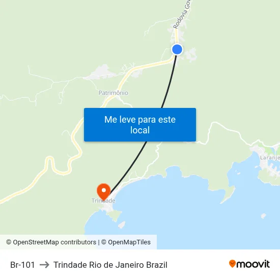 Br-101 to Trindade Rio de Janeiro Brazil map