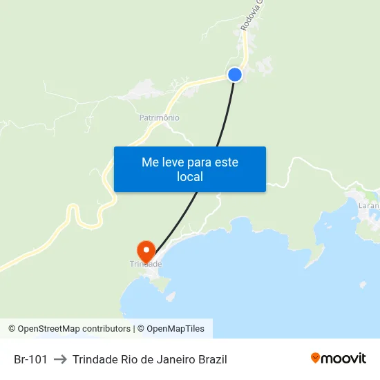 Br-101 to Trindade Rio de Janeiro Brazil map