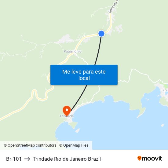 Br-101 to Trindade Rio de Janeiro Brazil map