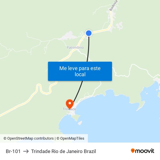 Br-101 to Trindade Rio de Janeiro Brazil map