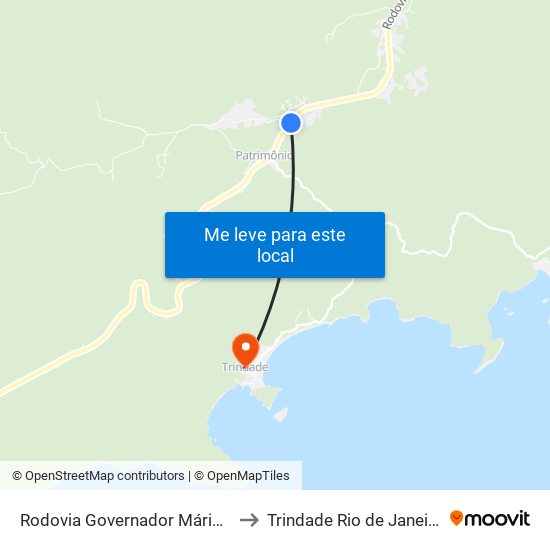 Rodovia Governador Mário Covas, 1 to Trindade Rio de Janeiro Brazil map