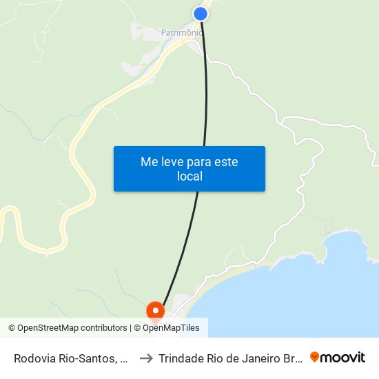 Rodovia Rio-Santos, 171 to Trindade Rio de Janeiro Brazil map