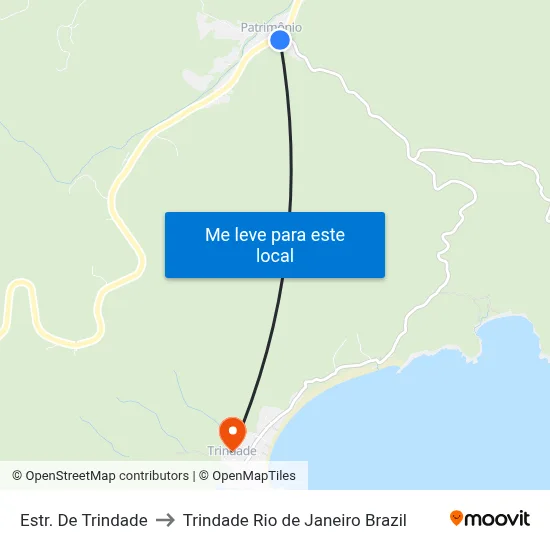 Estr. De Trindade to Trindade Rio de Janeiro Brazil map