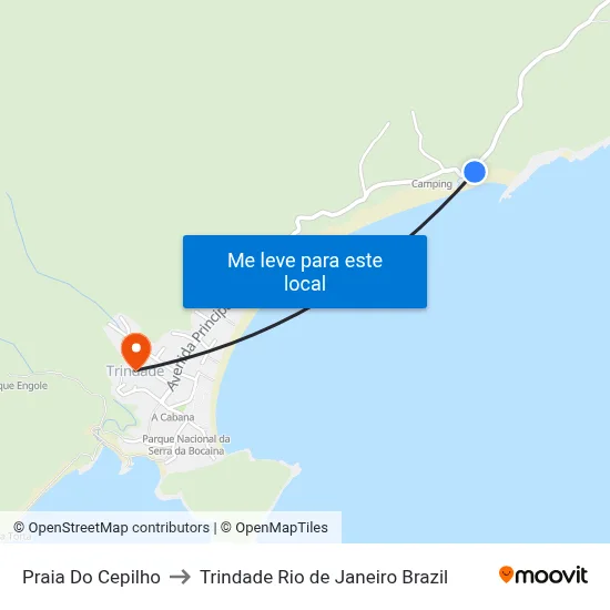 Praia Do Cepilho to Trindade Rio de Janeiro Brazil map