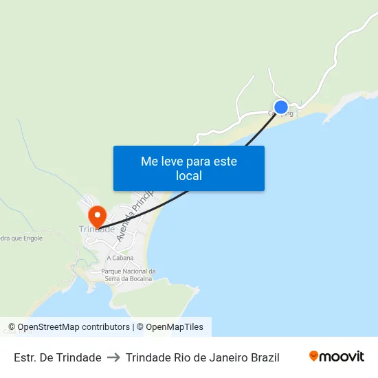 Estr. De Trindade to Trindade Rio de Janeiro Brazil map