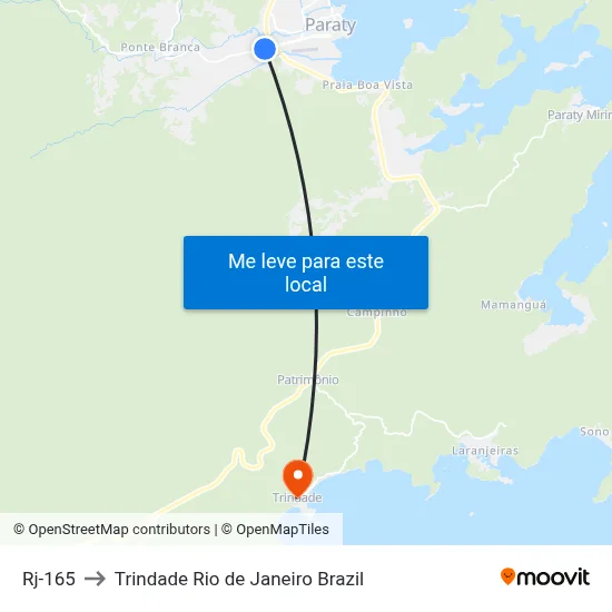 Rj-165 to Trindade Rio de Janeiro Brazil map
